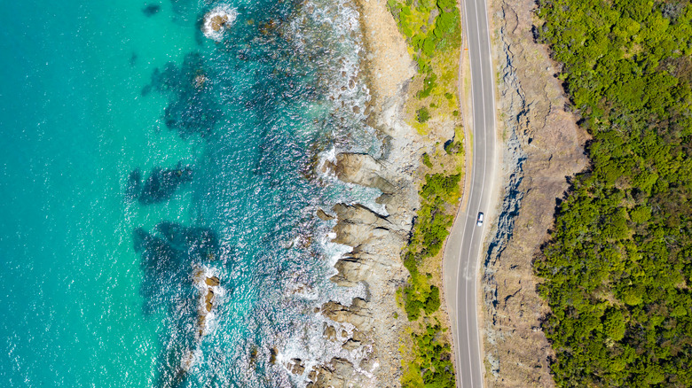 aerial view of the great ocean road