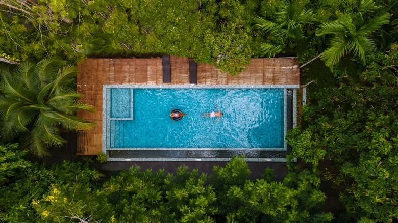 resort pool from above