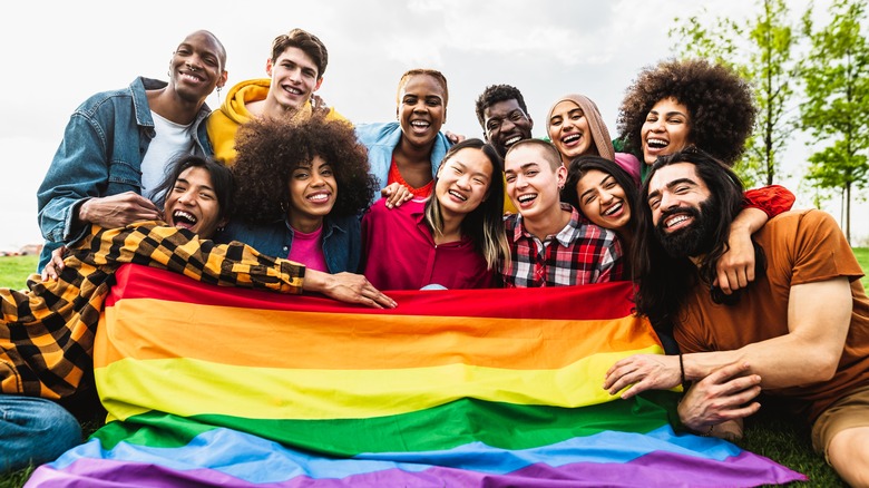 Group of friends celebrate pride