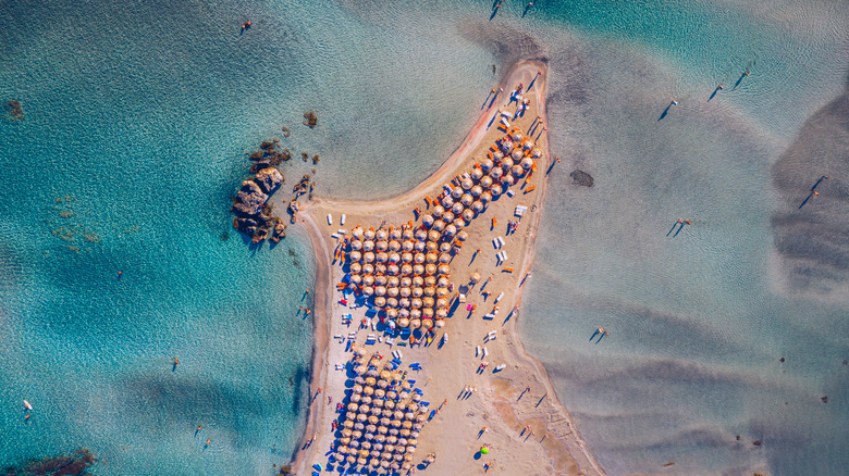 aerial view of Elafonisi Beach 