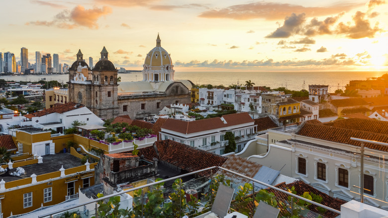 Cartagena skyline at sunset