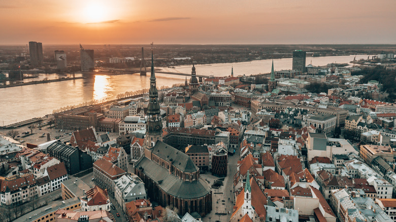 Sunset panorama, Riga's Old Town