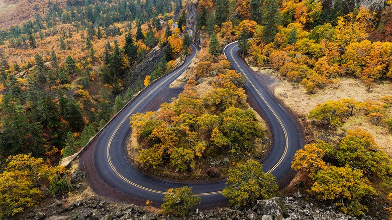 Oregon highway through the mountains