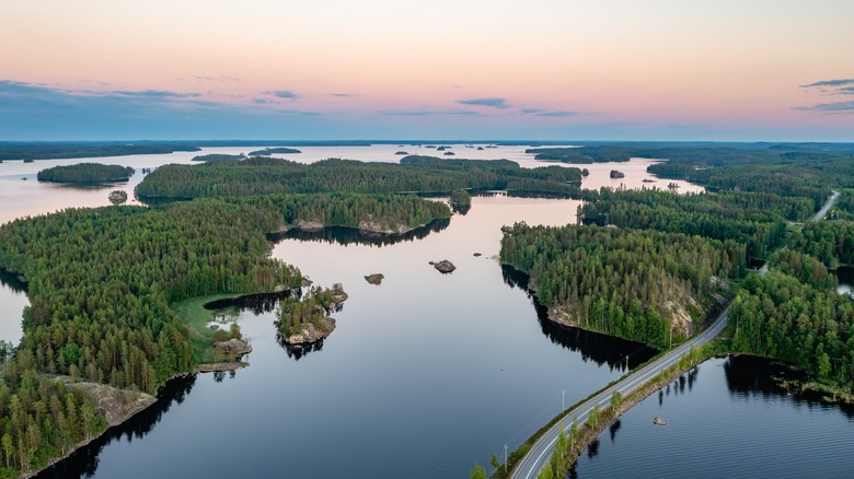 Sunset at Lake Saimaa, Finland