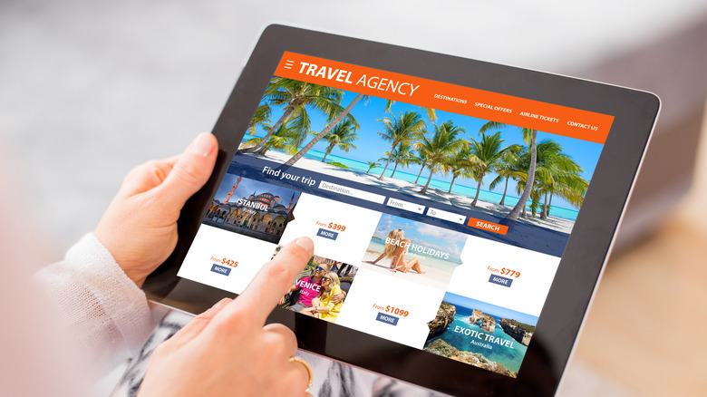 Travel deals on a tablet